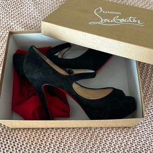 Christian Louboutin Black Suede Heels